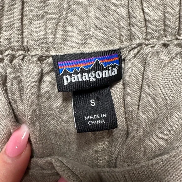 Patagonia Tan High Waist Hemp Blend Shorts with Tie Front Small - Picture 6 of 6